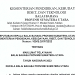 Maklumat Pelayanan Balai Bahasa Provinsi Sumatera Utara T.A. 2023